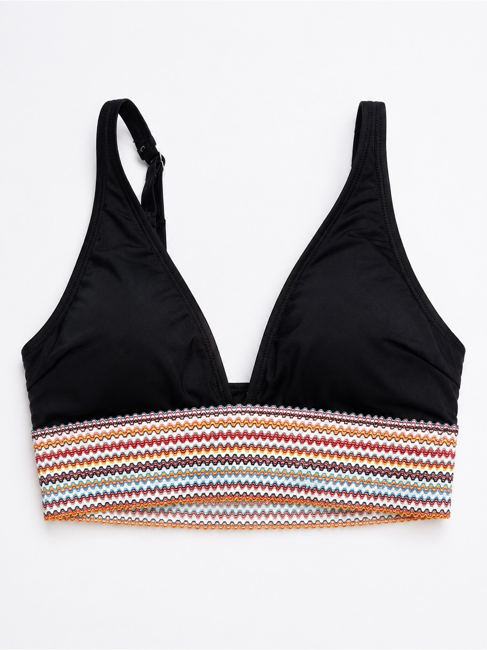 Blooming Jelly Black Crochet-Trim Bikini Top